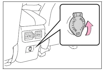 Rear passenger 12-volt power outlet location