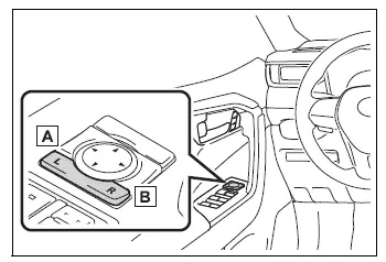 Toyota RAV4 left and right outside mirror selection switch