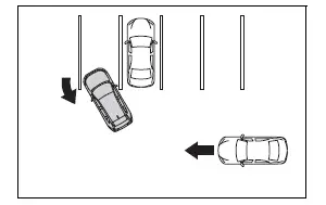 Vehicle turning into the RCTA sensor detection area
