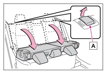Folding the rear seatback using adjustment lever A
