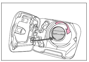 Correctly tightening the Toyota RAV4 fuel tank cap until it clicks