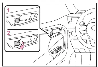 Toyota RAV4 inside door lock button positions