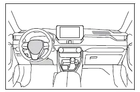 Damage near the steering wheel, passenger airbag, and lower instrument panel