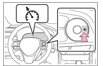 Cruise control main switch used to select Toyota RAV4 constant speed control mode