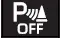 Flashing intuitive parking assist OFF indicator symbol