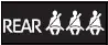 Rear passenger seat belt reminder lights symbol