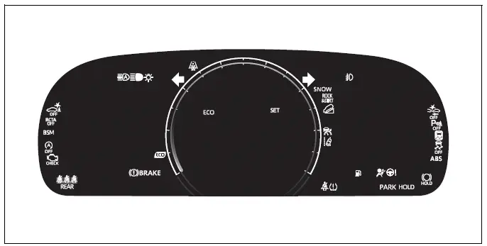 12.3-inch instrument cluster Type 2 meter layout with status indicators
