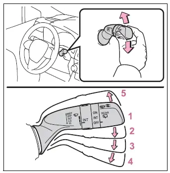 Intermittent windshield wiper lever positions