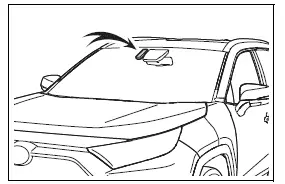 Toyota RAV4 windshield-mounted raindrop sensor location