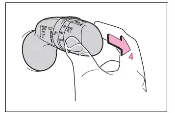 Rear window washer and wiper lever operation
