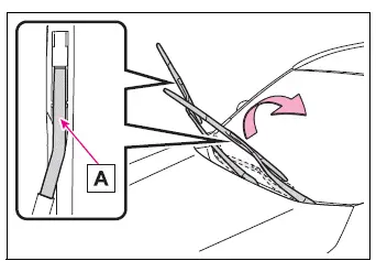 Toyota RAV4 windshield wiper arms raised in the correct sequence