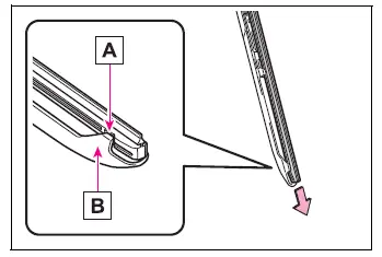 Wiper insert stopper and retaining claw being disengaged