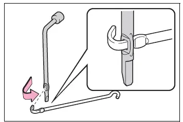 Jack handle and wheel nut wrench assembly for models made in Japan