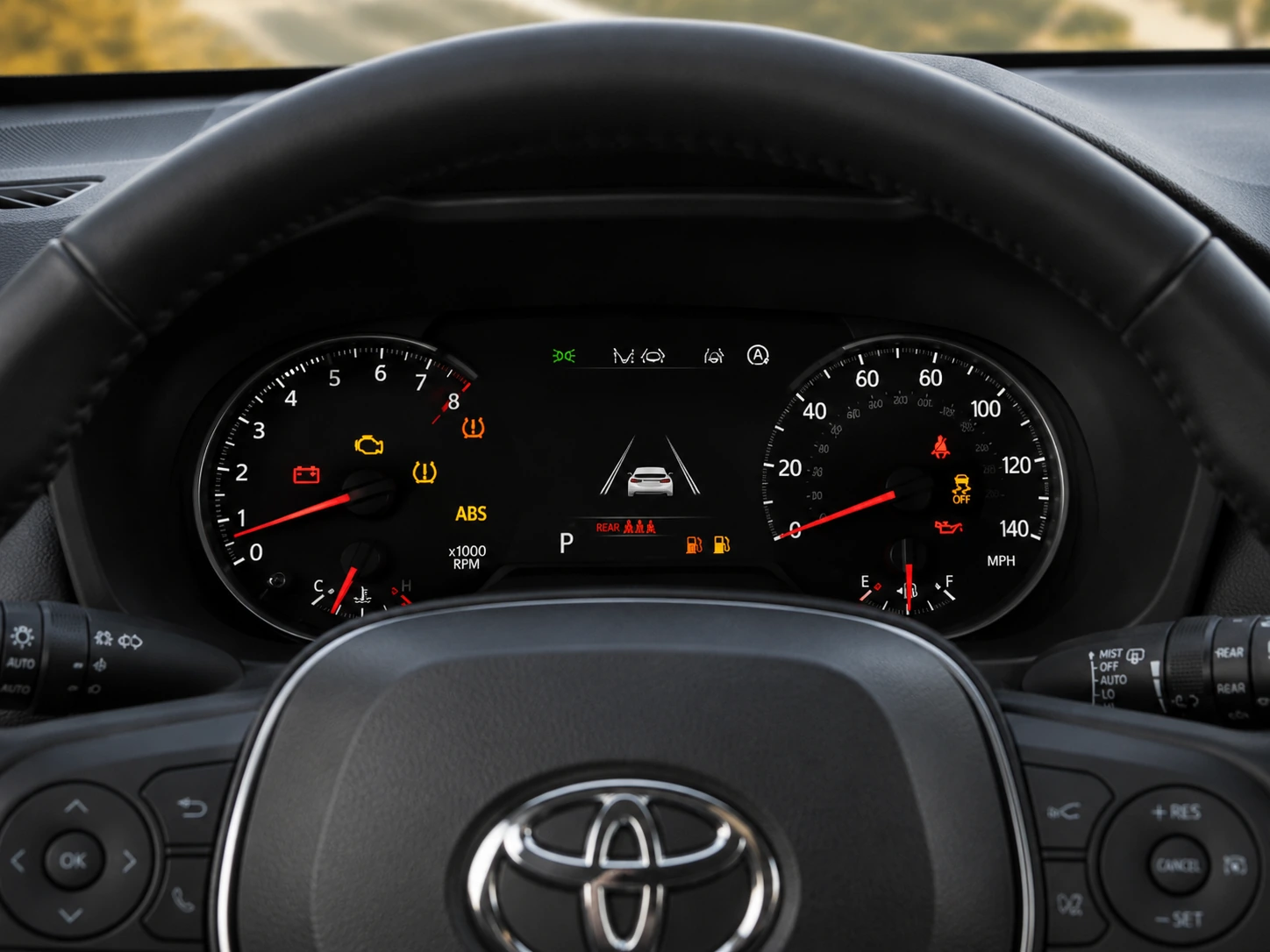 Toyota RAV4 warning lights and vehicle status information