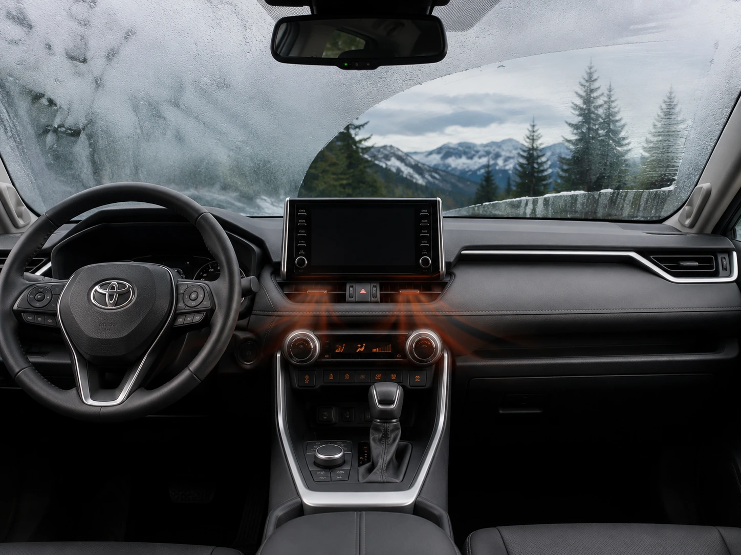 Toyota RAV4 climate controls and interior features