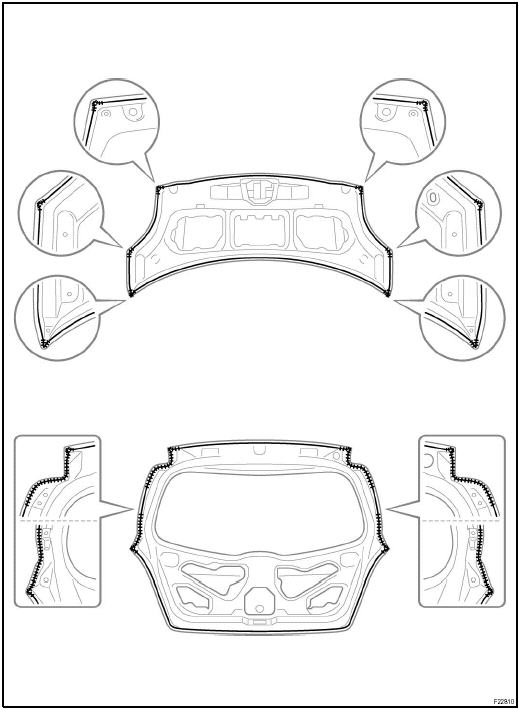 Body panel under coating areas