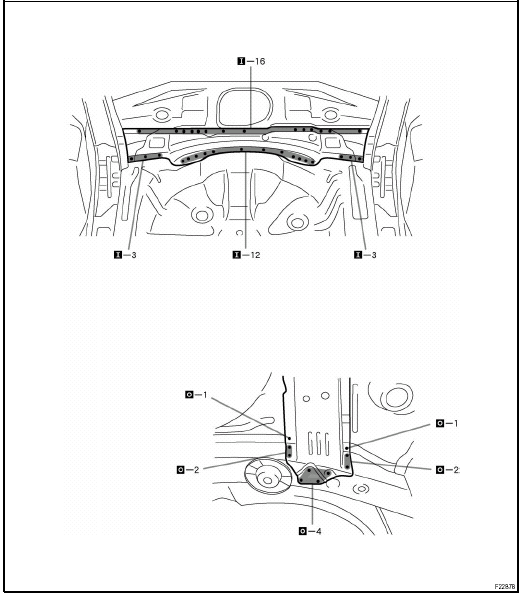 Rear floor crossmember NO.2 (ASSY): Sedan