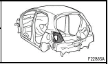 With the quarter panel and body lower back panel removed.