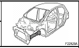 With the radiator support and front fender apron removed.