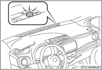 The indicator light flashes after the key has been removed from the engine switch