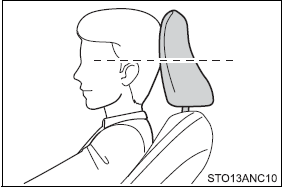 Make sure that the head restraints are adjusted so that the center of the head