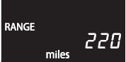 Displays the estimated maximum distance that can be driven with the quantity