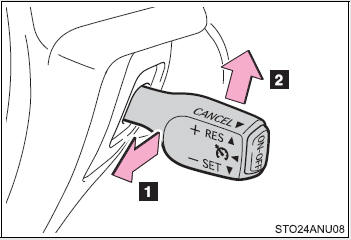 Pulling the lever toward you cancels