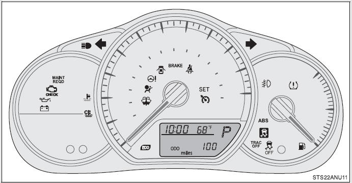 Instrument cluster (vehicles with a tachometer)