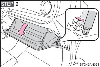 Open the glove box. Slide off the damper.