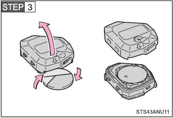 Open the case cover using a coin protected with tape etc. and remove the depleted