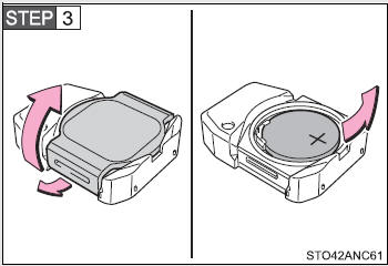 Open the case cover and remove the depleted battery.