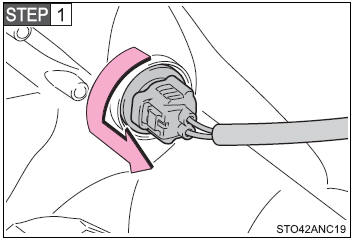 Turn the bulb base counterclockwise.