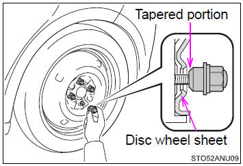 When replacing an aluminum wheel with a compact spare tire, tighten the wheel
