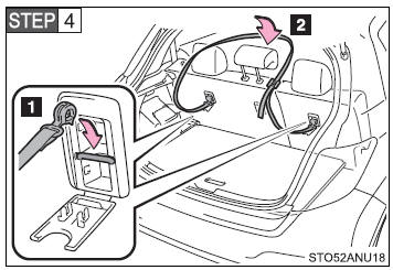 Hook each belt end to the corresponding