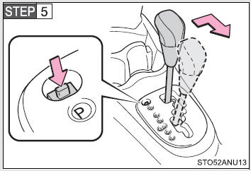 Press the shift lock override button.