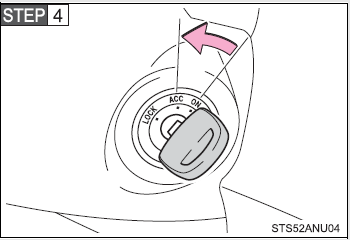 Stop the engine by turning the engine switch to the “ACC” position.