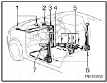 The seat belt pretensioner system consists mainly of the following components