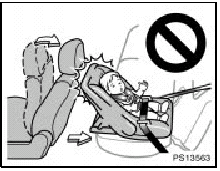 Do not install a child restraint system on the rear seat if it interferes