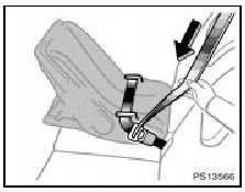 2. Fully extend the shoulder belt to put it in the lock mode. When the belt is