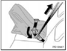 3. While pressing the infant seat firmly against the seat cushion and seatback,