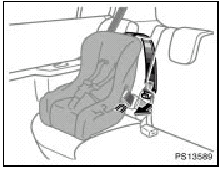 4. Securely fasten the child restraint system with the seat belt.