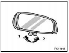 Adjust the mirror so you can just see the rear of your vehicle in the mirror.