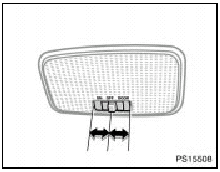 To turn on the interior light, slide the switch.