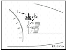 Toyota Yaris: Engine coolant temperature indicator warning light - Gauges, Meters and Service reminder indicators - Toyota Yaris XP90 2005–2010 Owner's Manual