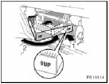 When inserting the filter in the filter outlet, keep the arrow pointing up