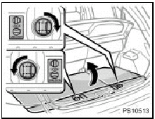 To open the luggage storage box, turn the knobs to the “UNLOCK” position and