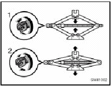 To remove the jack, move the driver seat to the front-most position and remove