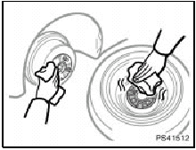 Before putting on wheels, remove any corrosion on the mounting surfaces with
