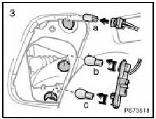 a: Tail/stop and rear side marker lights.