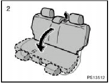 2. Pull the seatback angle adjusting lever up and fold the seatback down.